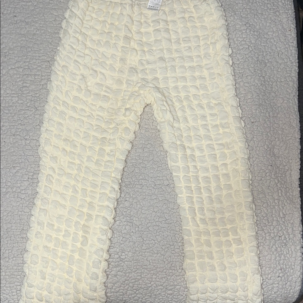 SHEIN Off-White Textured Leggings